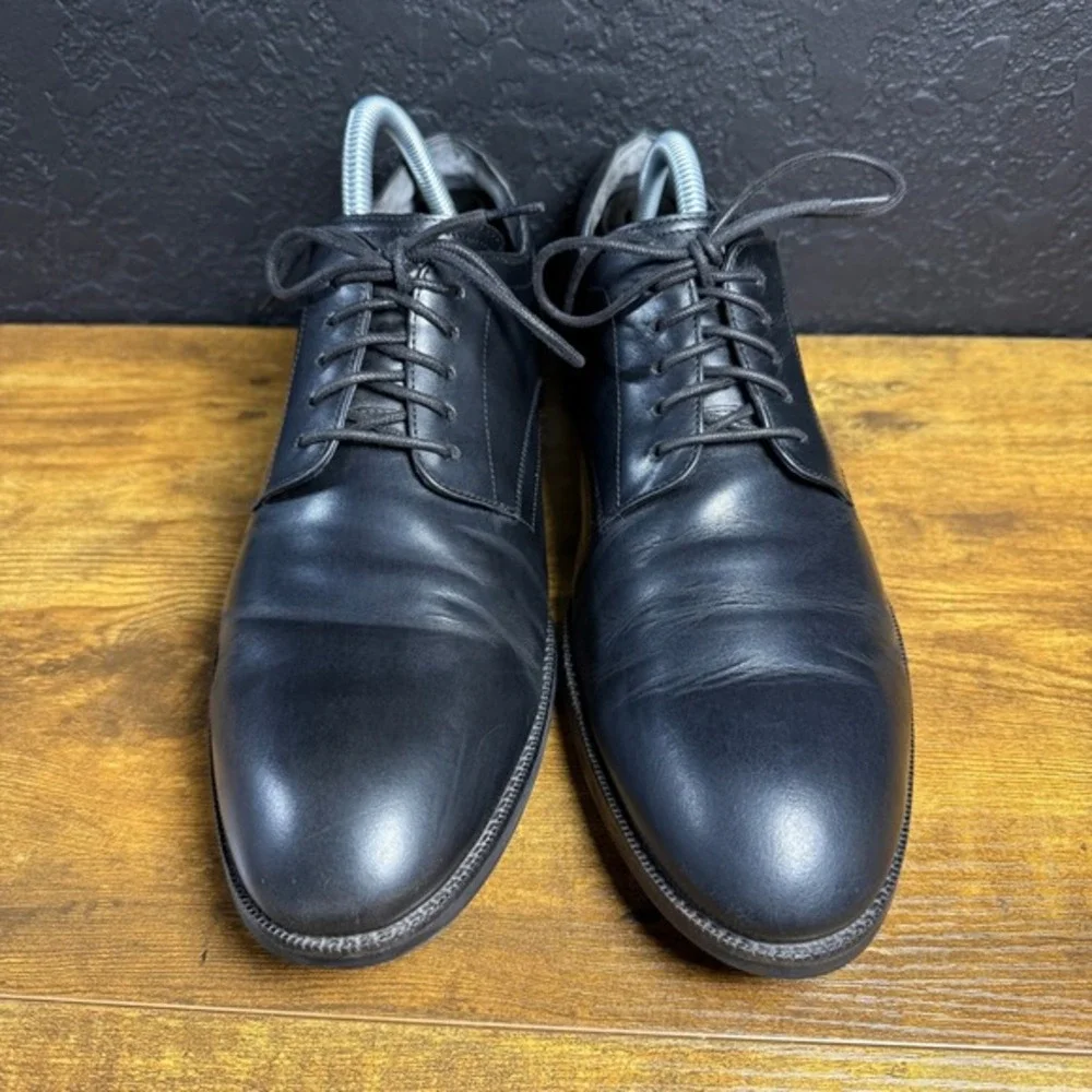 Cole Haan Grand OS C30582 Black Leather Plain Toe Derby Shoes Mens 8.5 M‎